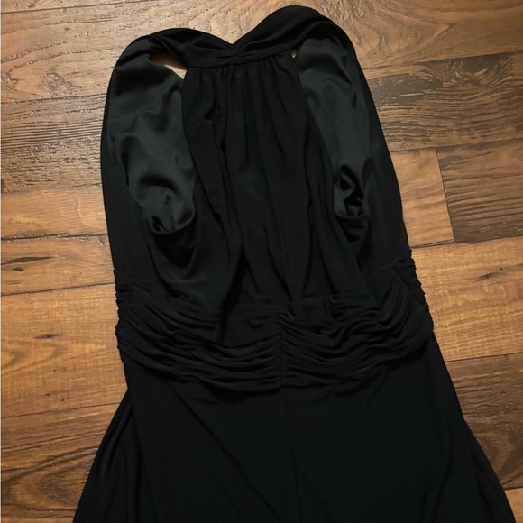 Evan Picone Black A Line Midi Dress Sleeveless Pleated Waist Wedding Guest 12 - Picture 8 of 8